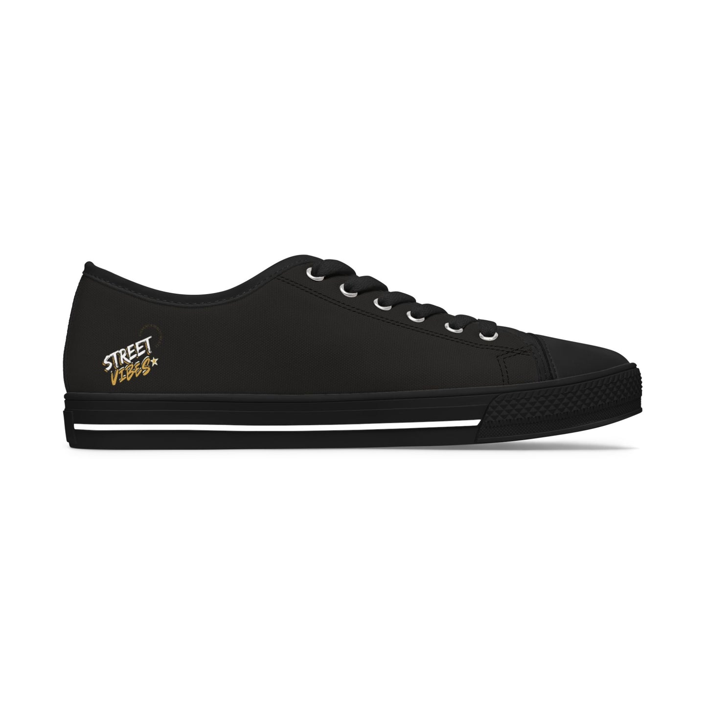 Black shoe with Essence Innovation 'Street Vibes' branding on a white background