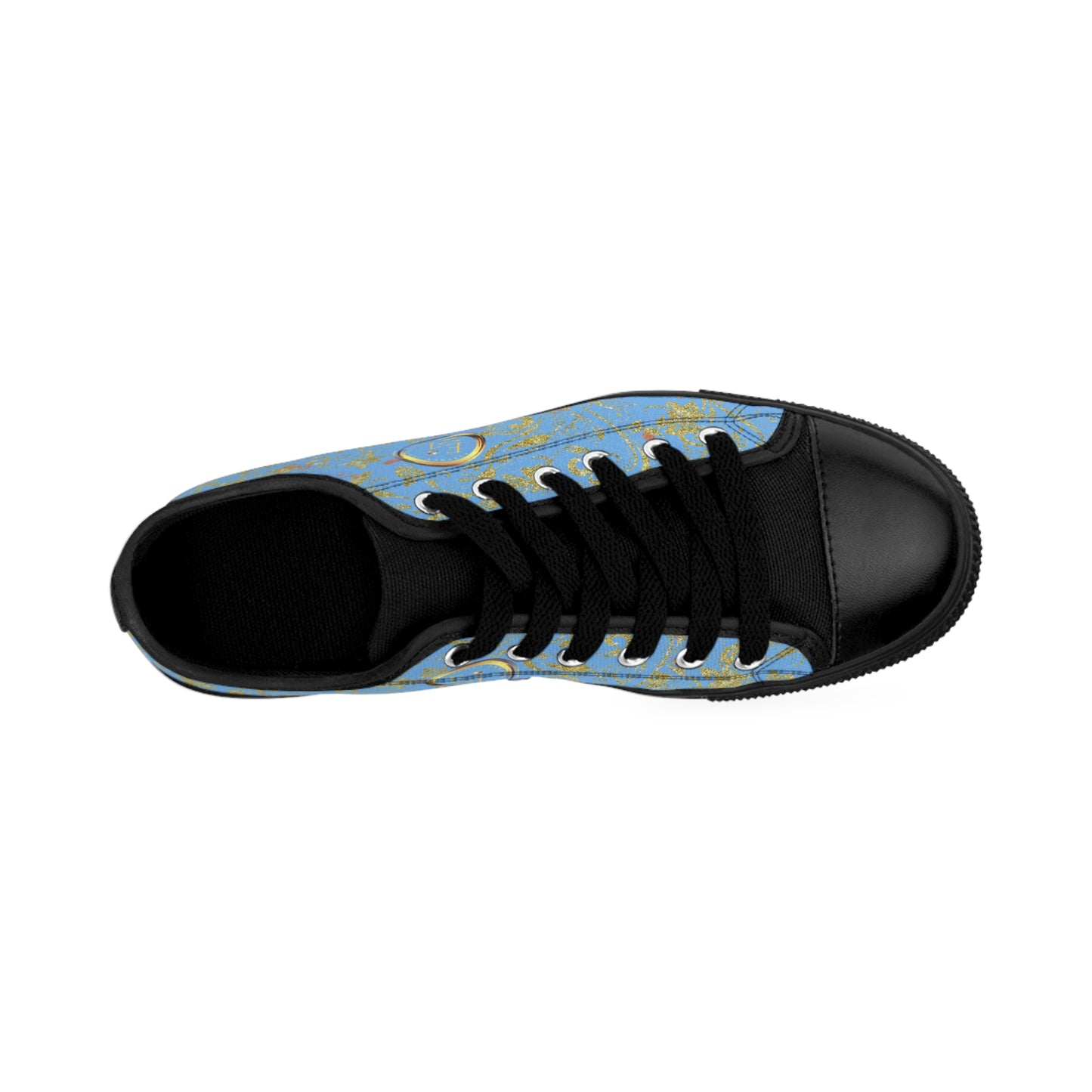 Bohemian Butterfly | Light Blue | Black Sole LowTop Sneakers