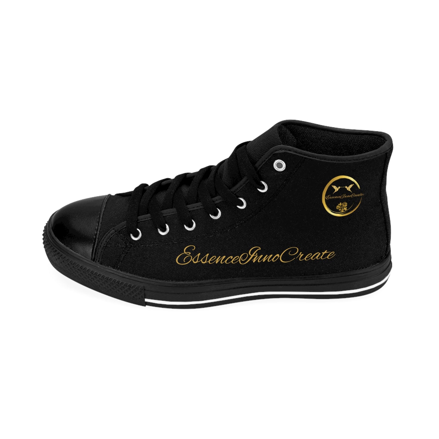 Black high-top 'EssenceInnoCreate' sneaker on a white background