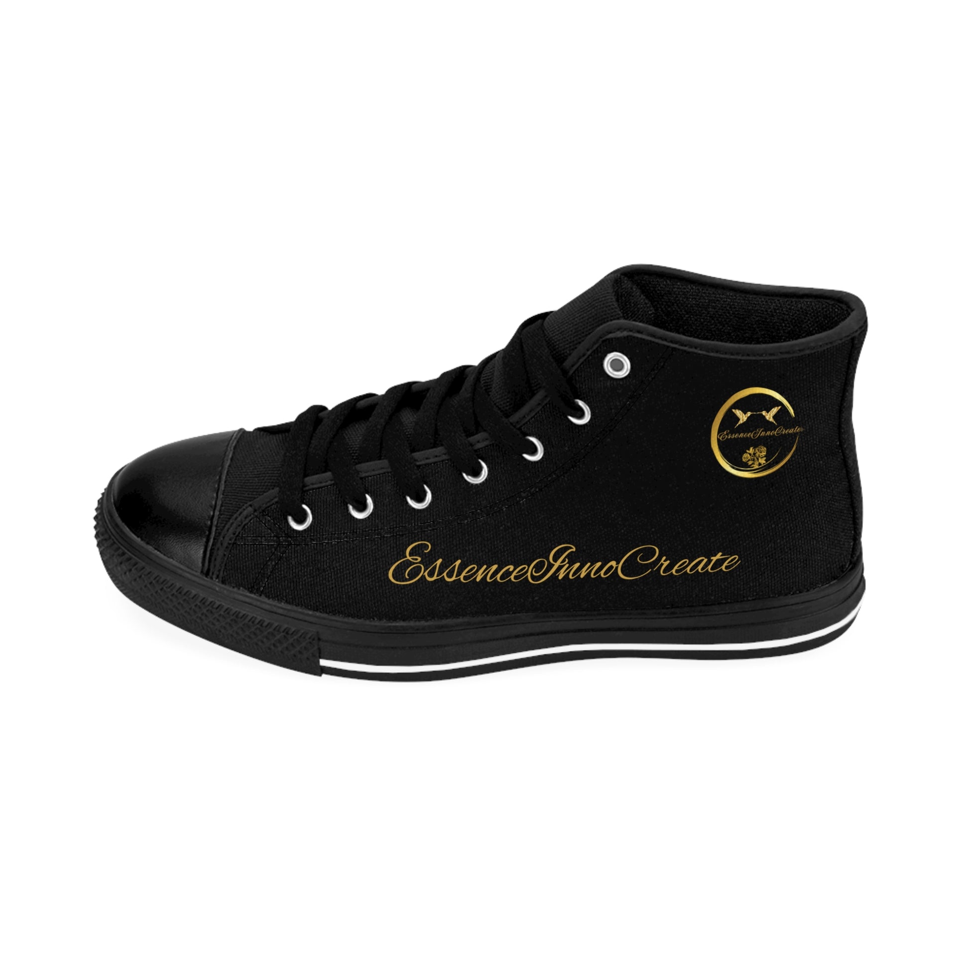 Black high-top 'EssenceInnoCreate' sneaker on a white background
