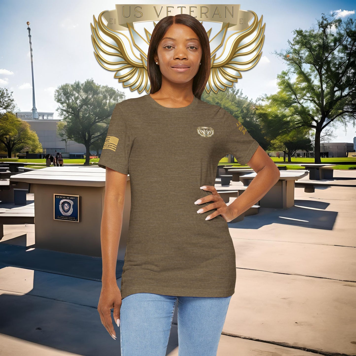 Essence Olive Veteran Tee – Military Tribute T-Shirt