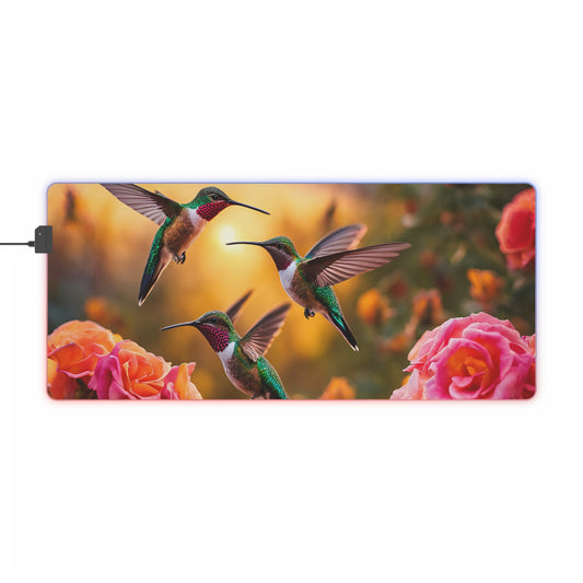 Hummingbird Paradise Mouse Pad | LED Gaming Mouse Pad | 4 Sizes