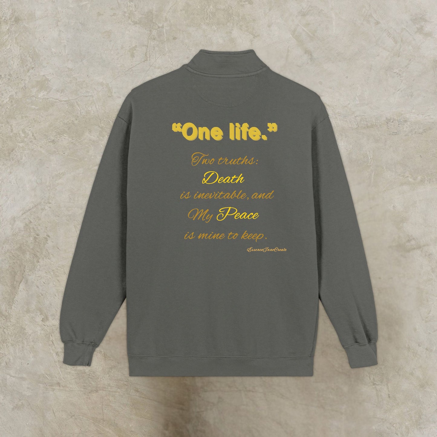 One Life Quarter-Zip Sweatshirt – Heavyweight Minimal Pullover