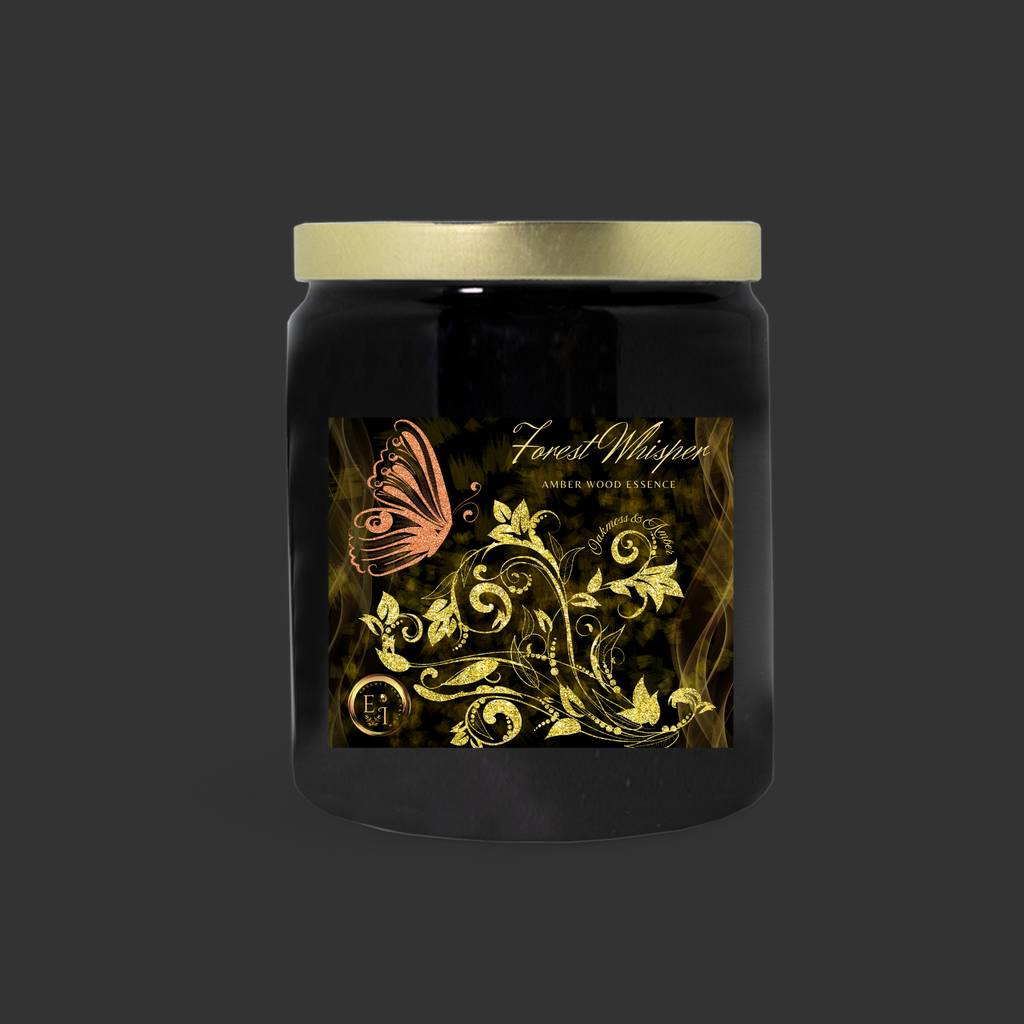 Forest Whisper Amber Wood Essence | Oakmoss + Amber | Ceramic Candle