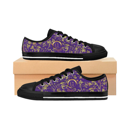 Bohemian Butterfly Lowtops XVI | Black Sole | Purple