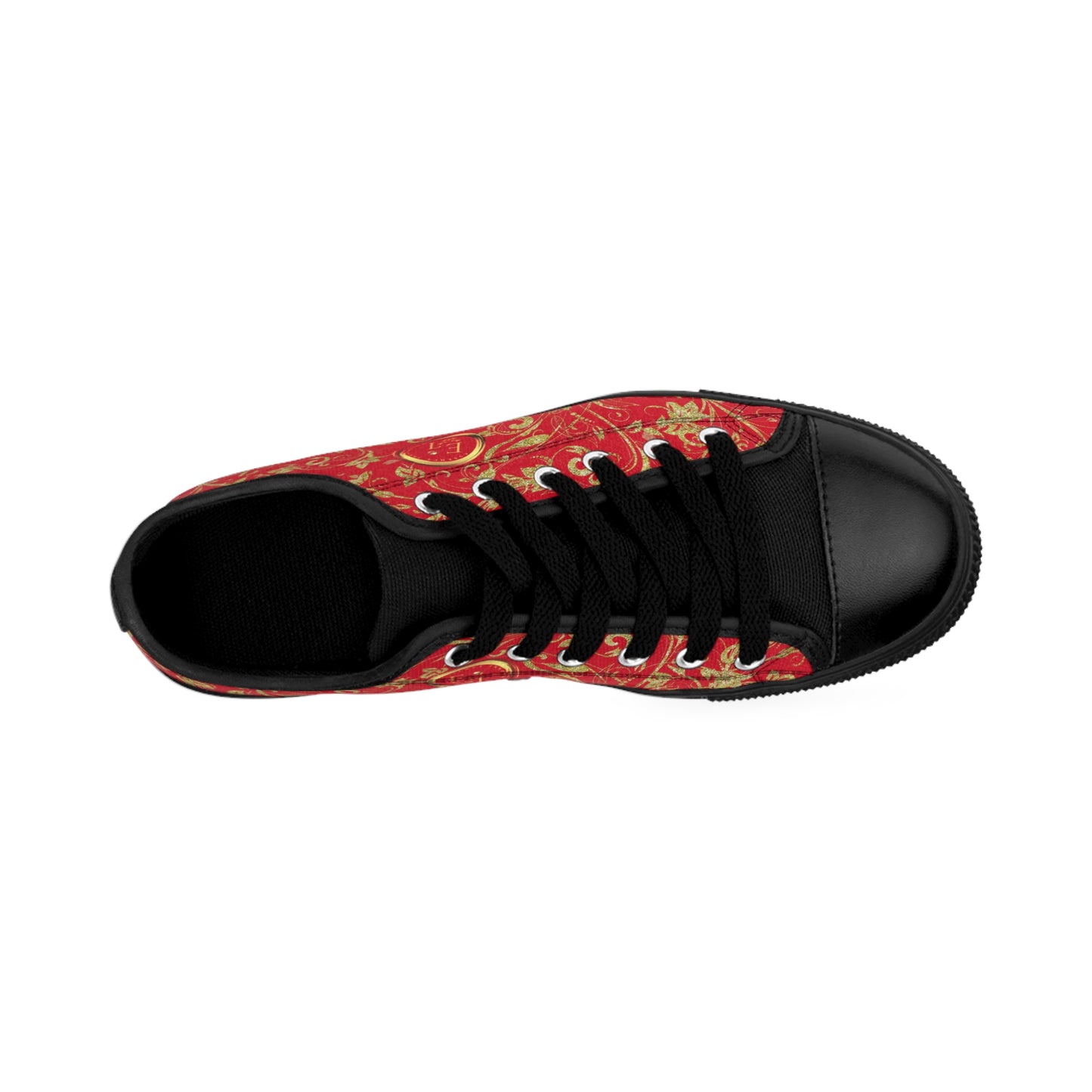 Bohemian Butterfly | Dark Red | Black Sole LowTop Sneakers