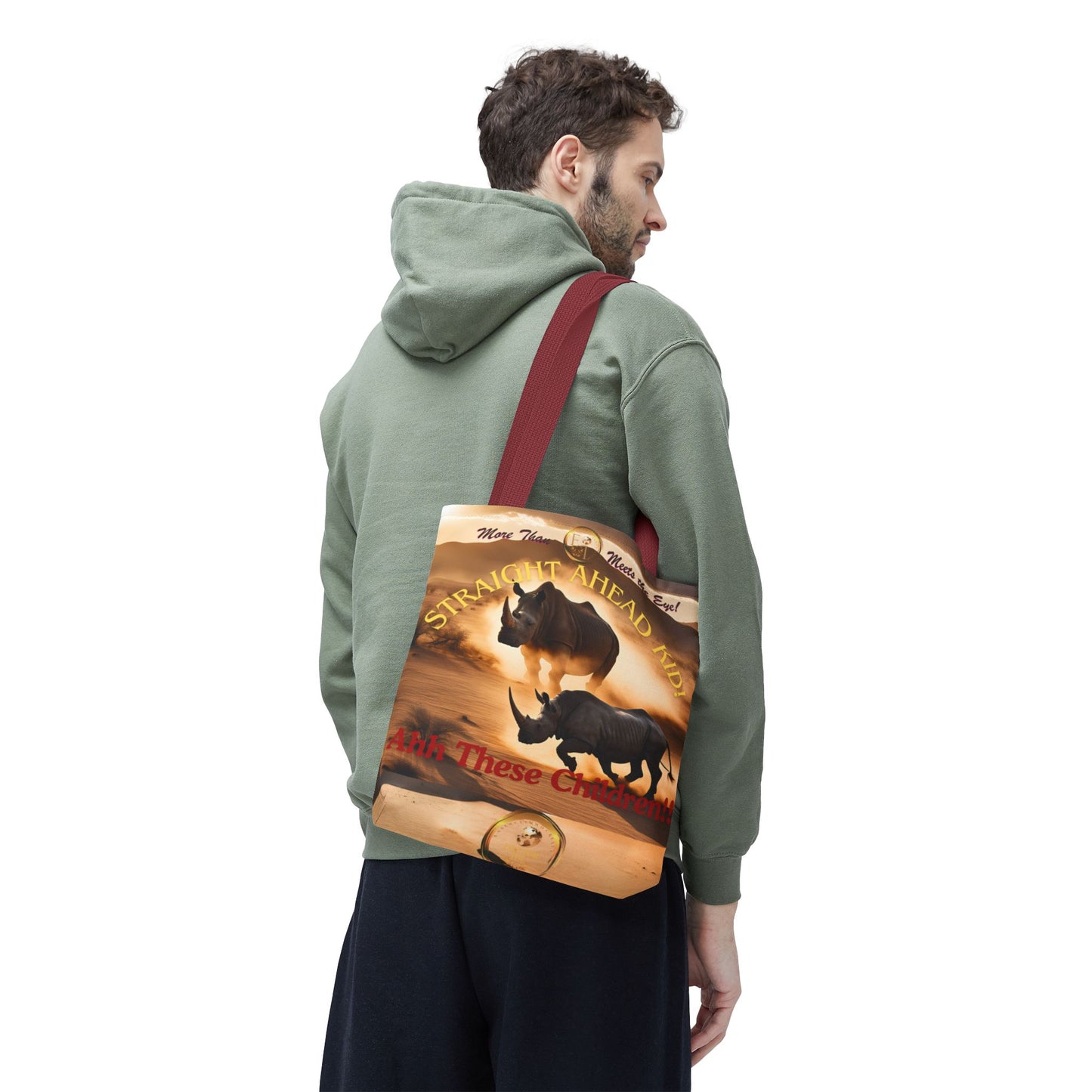 Wildlife Tote Bag, Straight Ahead Kid Tote, Eco-Friendly Rhinos Bag, Animal Lover Gift, Adventure Shopping Bag, Unique Canvas Accessory