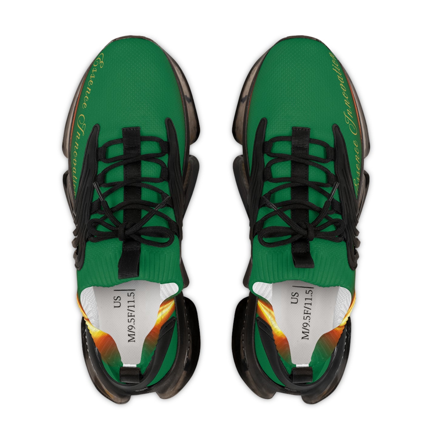 Green Trendsetter Flame Black | Mens Performance Sneakers | Black Sole