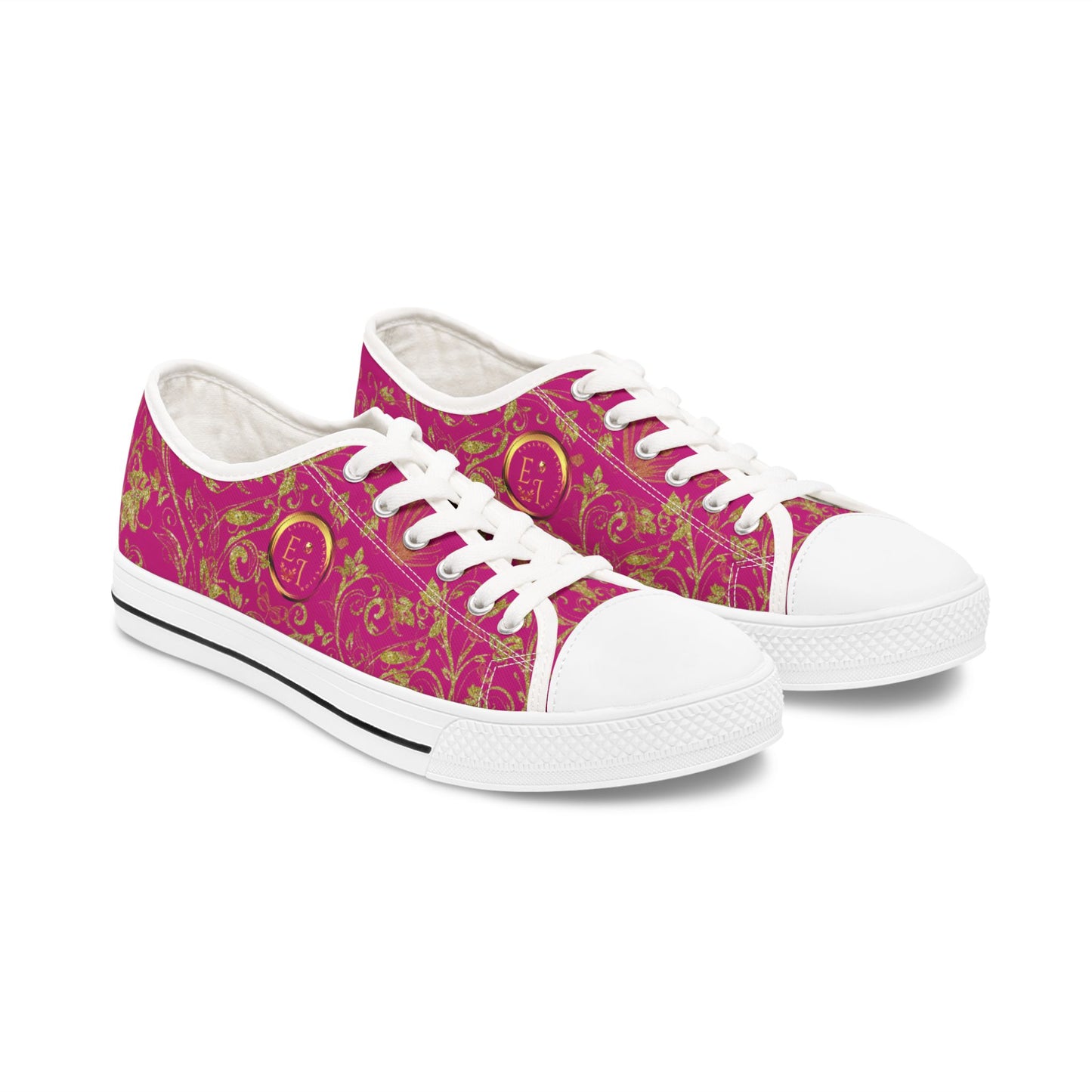 Ladies Bohemian Butterfly | Pink | White Sole LowTops