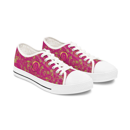 Ladies Bohemian Butterfly | Pink | White Sole LowTops