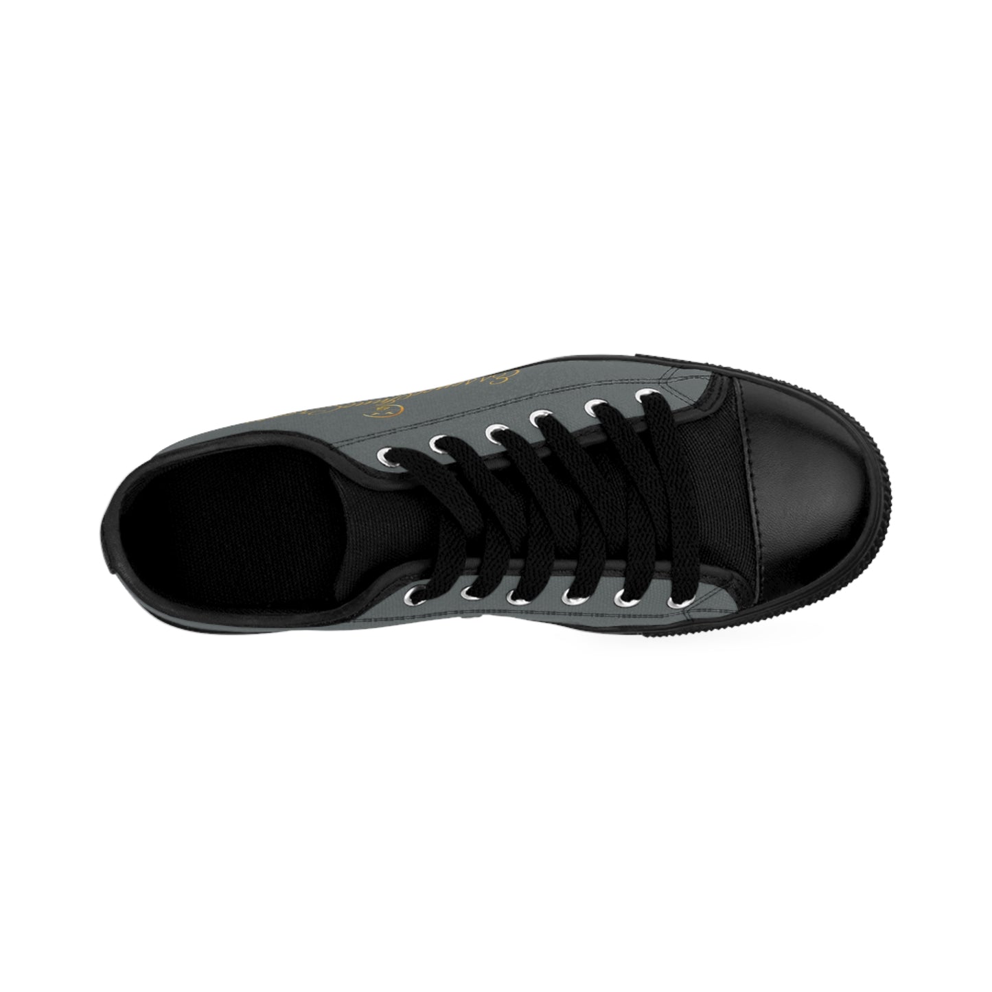 Gray and black sneaker with 'EssenceInnoCreate' accents on a white background