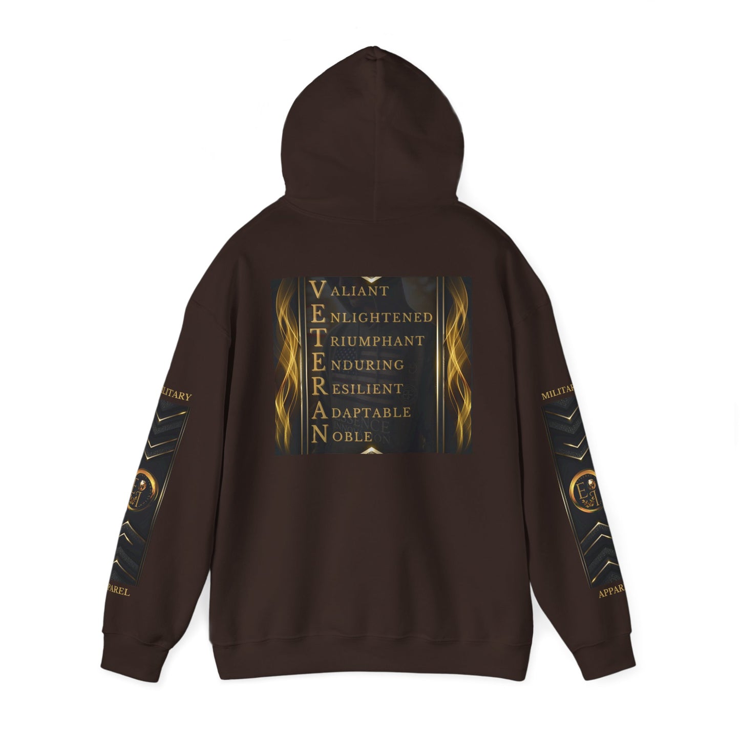 Veteran Qualities Warrior Six | DC Chocolate Hoodie | Military & Service Tribute