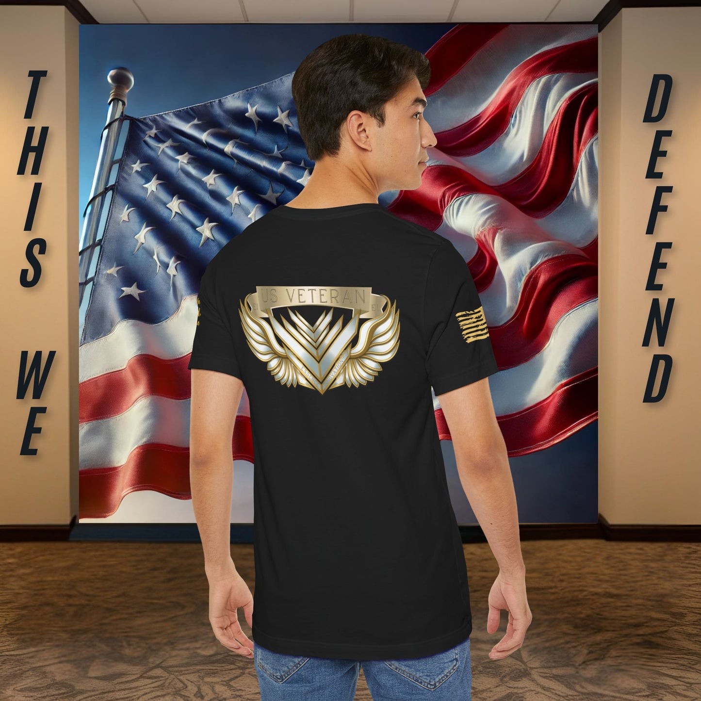 Essence Black Veteran Tee – Patriotic Shirt by Veteran-Owned Brand