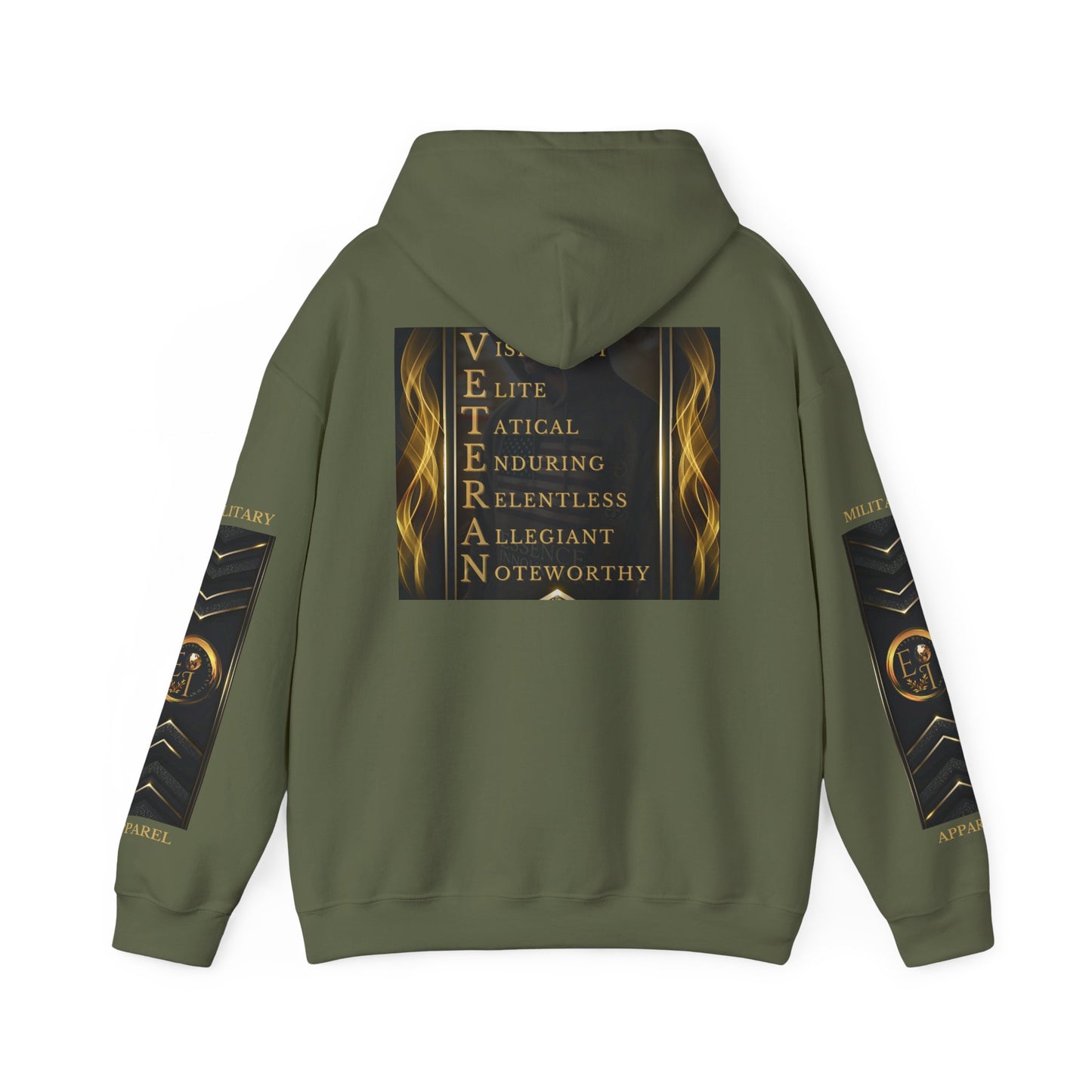 Veteran Qualities Serviceman Three | MC Green Hoodie | Military & Service Tribute