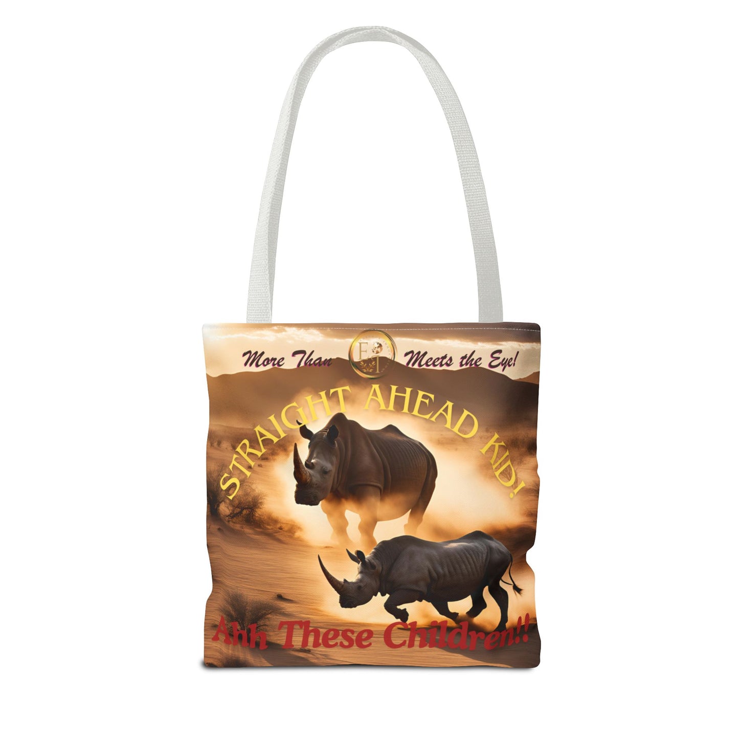 Wildlife Tote Bag, Straight Ahead Kid Tote, Eco-Friendly Rhinos Bag, Animal Lover Gift, Adventure Shopping Bag, Unique Canvas Accessory