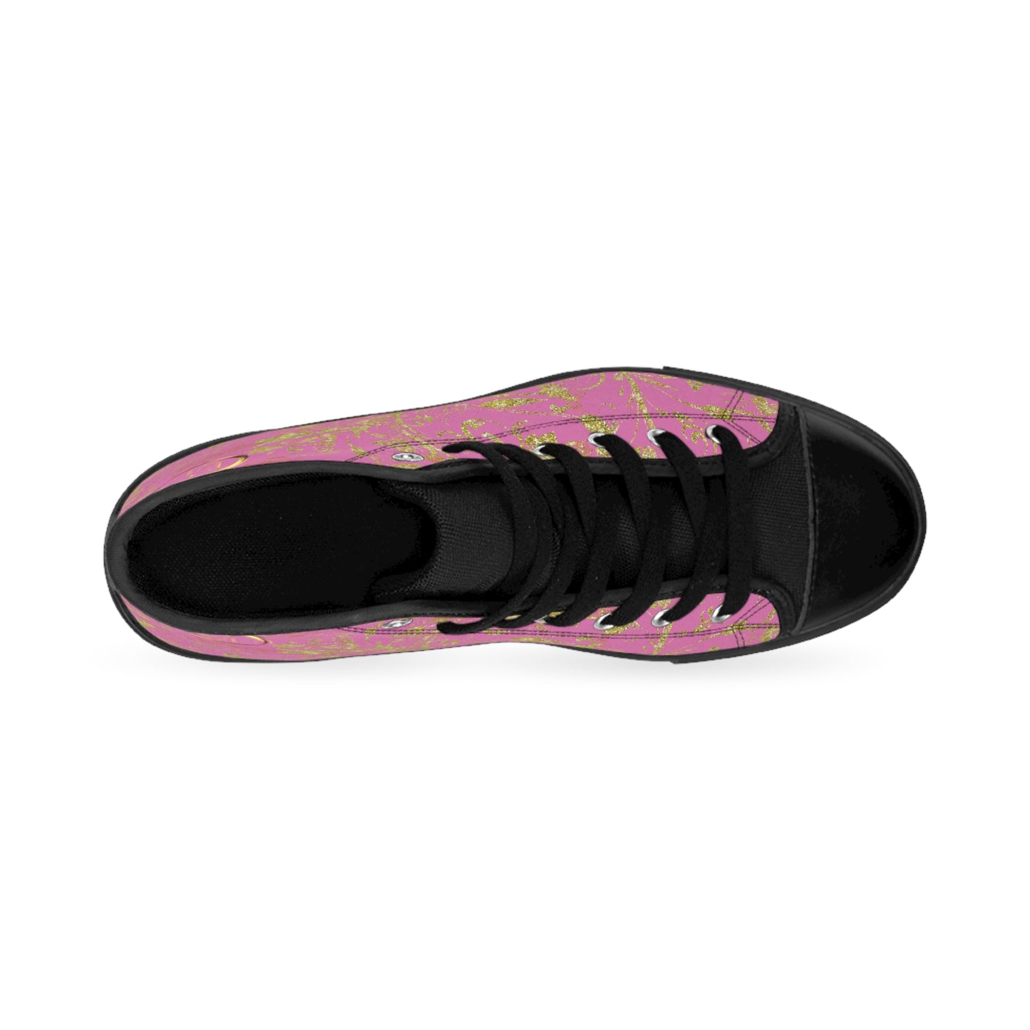 Bohemian Butterfly | Light Pink | Black Sole HighTop Sneakers