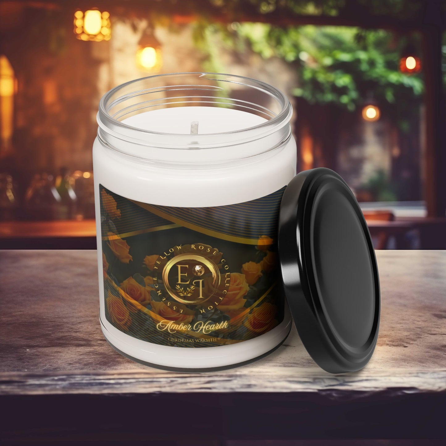 Yellow Rose Amber Hearth | Christmas Warmth | Scented Soy Candle | 9oz