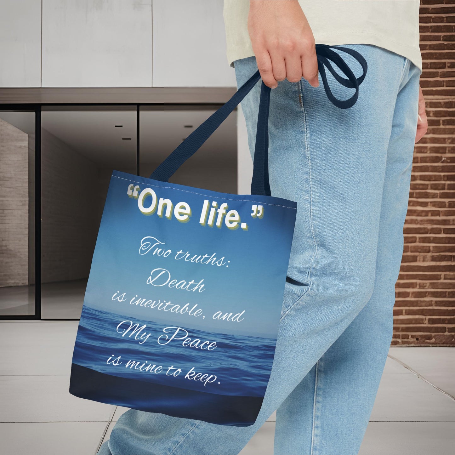 "One Life" – Two Truths Oceanic Quote Tote Bag