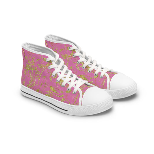 Ladies Bohemian Butterfly | Light Pink | White Sole HighTops
