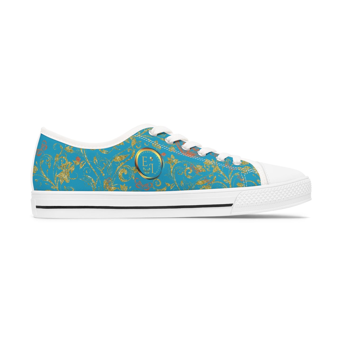 Ladies Bohemian Butterfly | Turquoise | White Sole LowTops