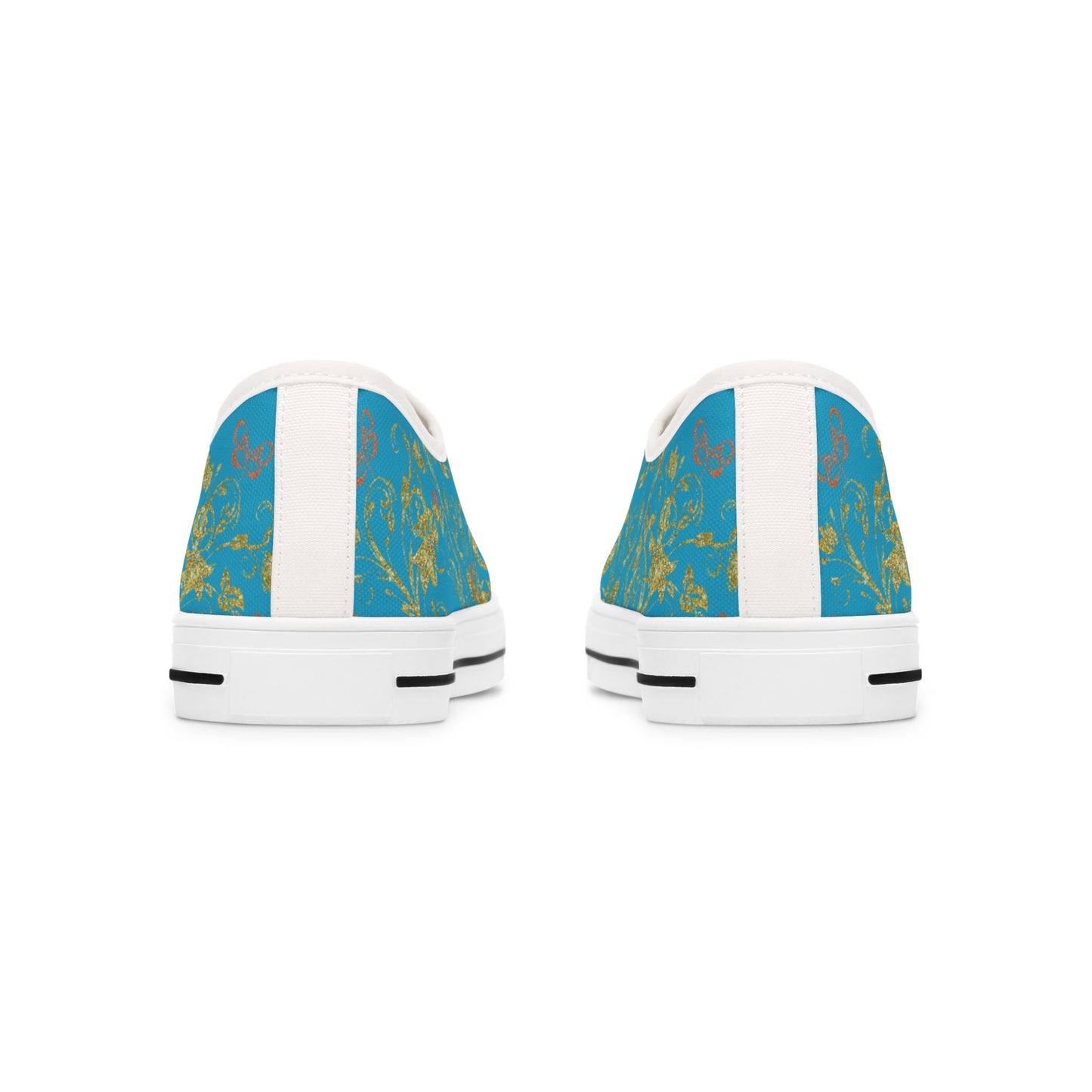 Ladies Bohemian Butterfly | Turquoise | White Sole LowTops