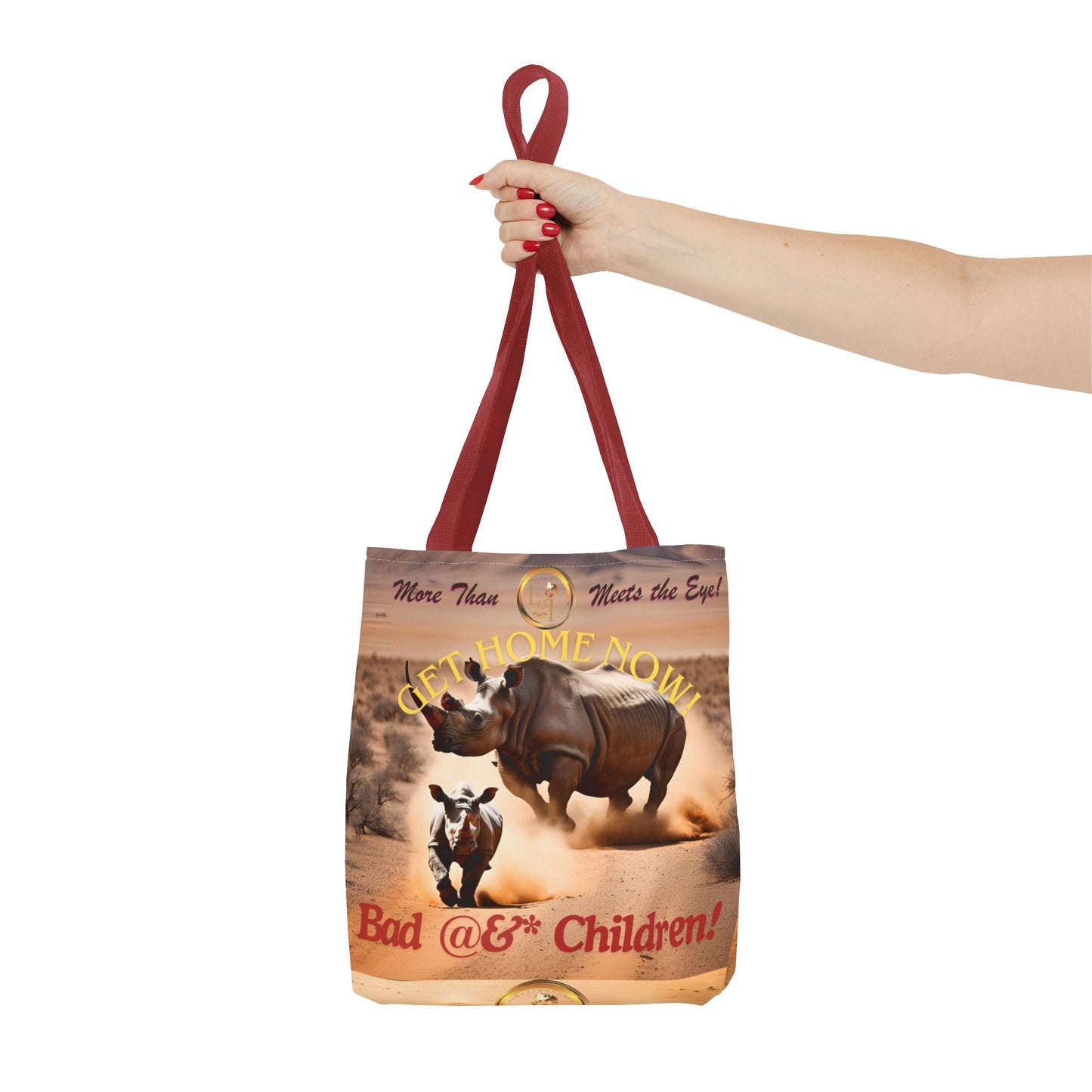Humorous Rhino Tote Bag - Perfect for Parents, Kid's Activities, Gifts for Moms and Dads, Playdates, Back to School!
