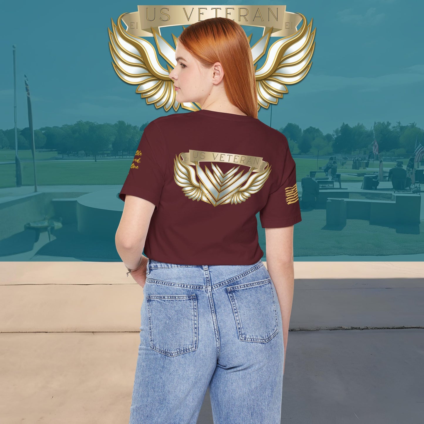 Essence Maroon Veteran Tee – Bold Patriotic T-Shirt