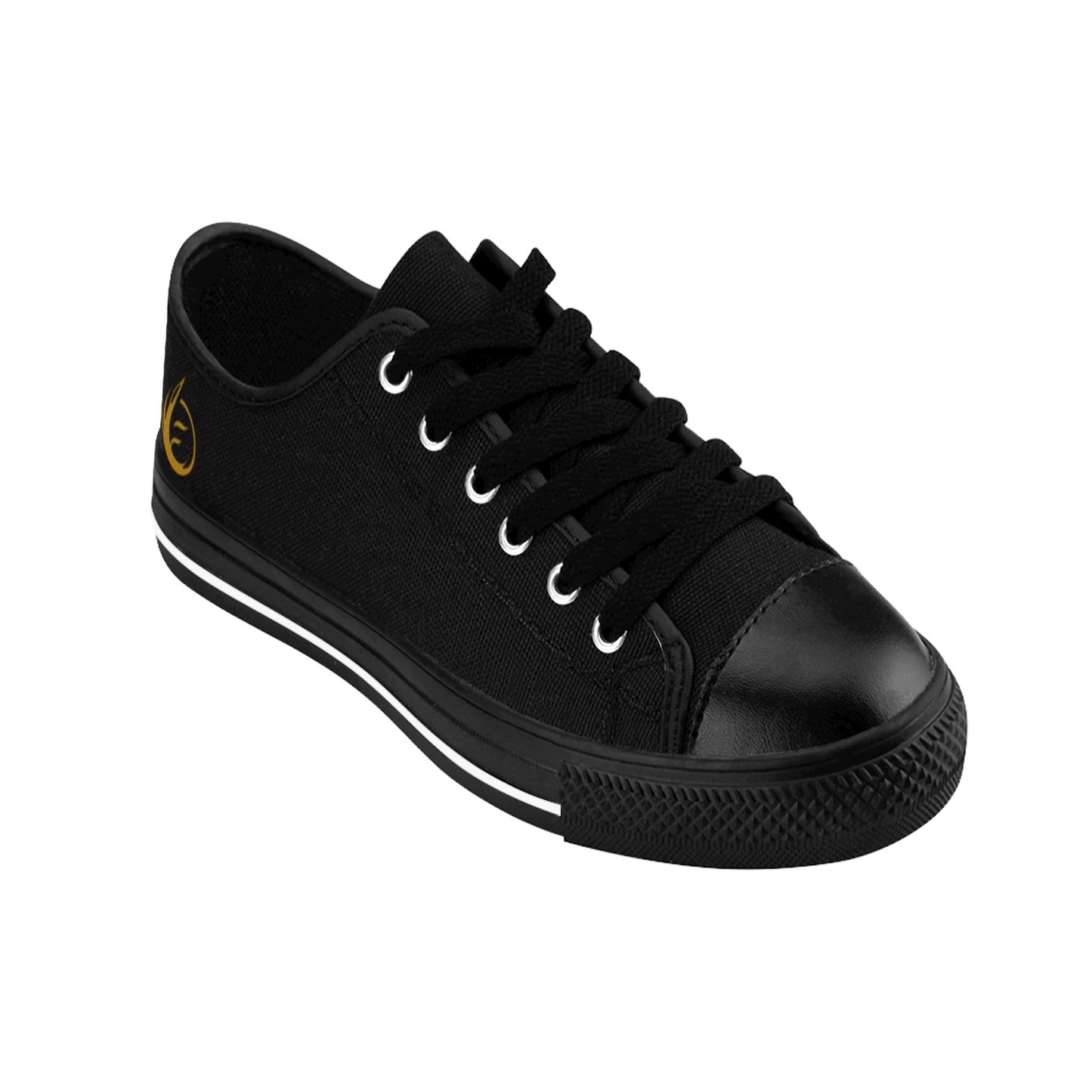 Black EssenceInnoCreate sneaker with a yellow logo on a white background