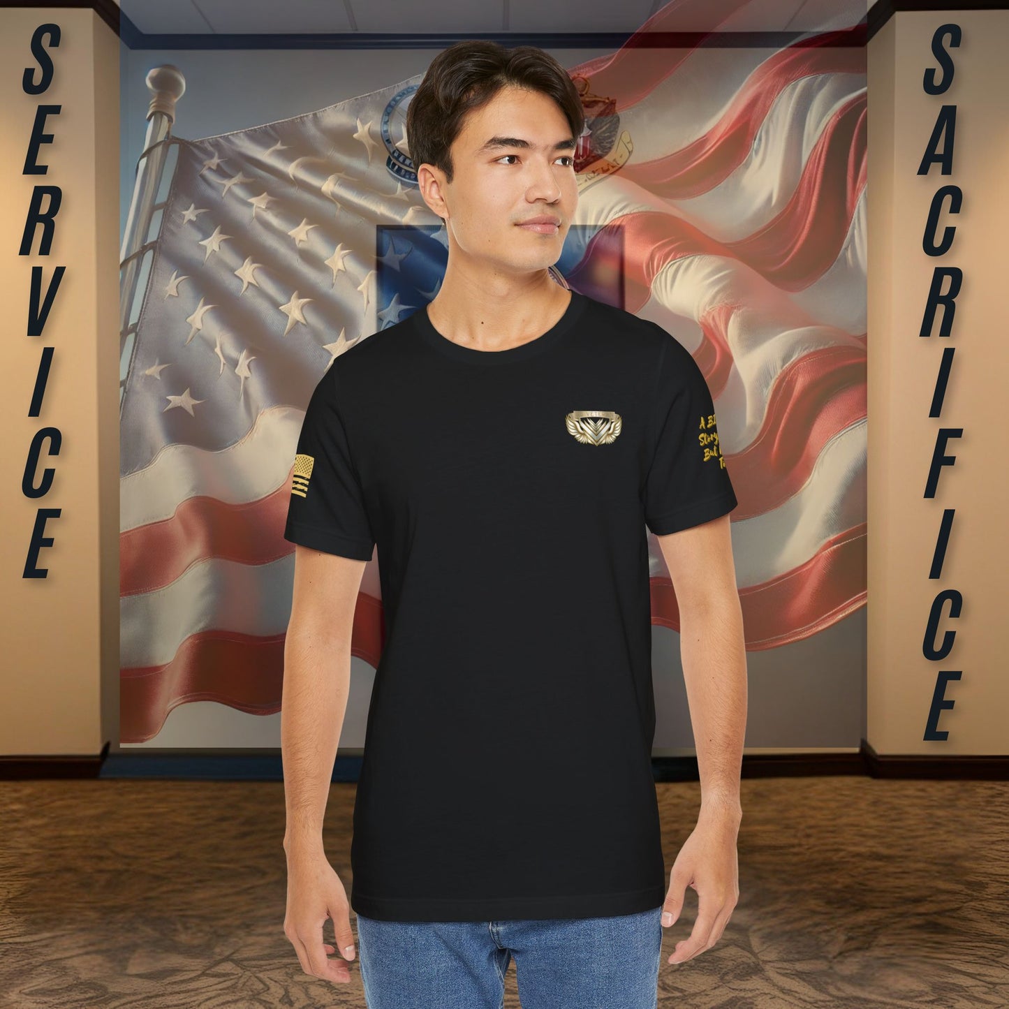 Essence Black Veteran Tee – Patriotic Shirt by Veteran-Owned Brand