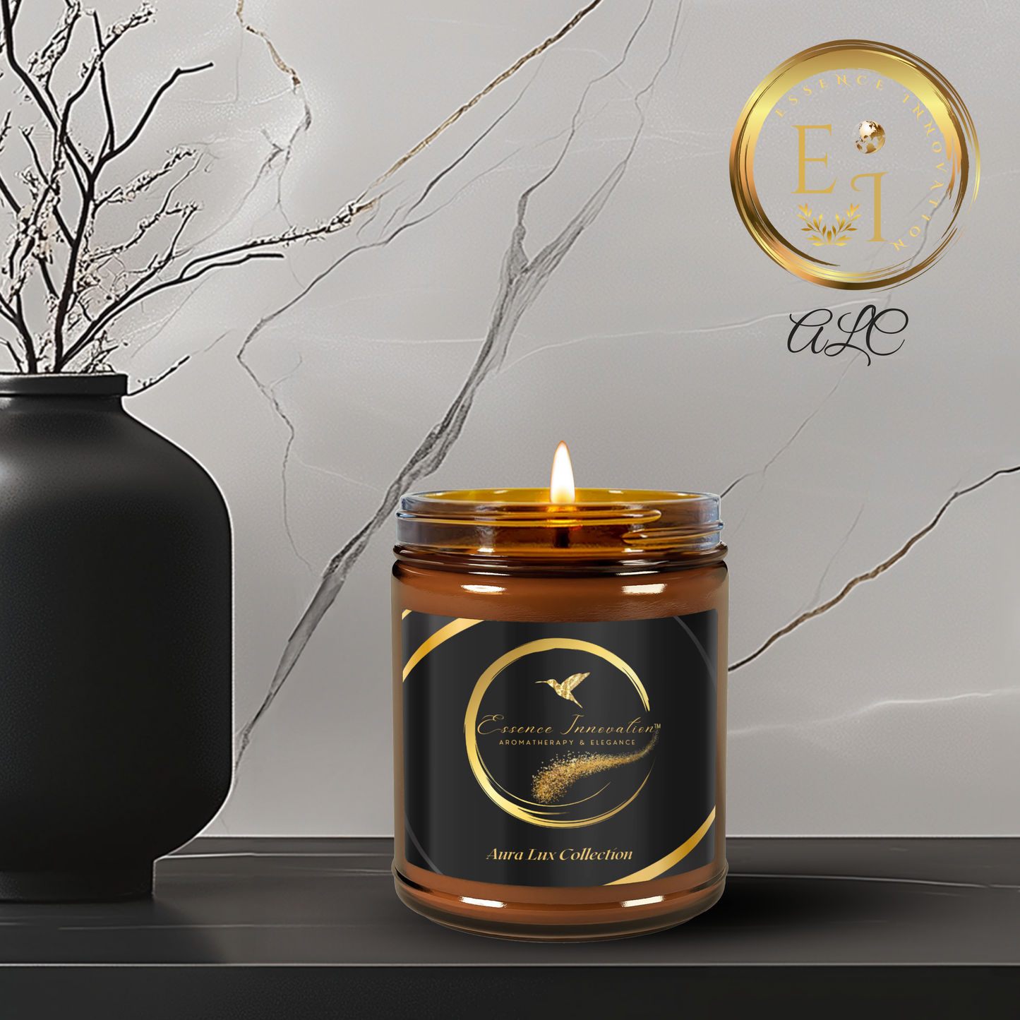 Aura Lux Gold Collection | Beachwood Scented Candle | 4oz, 9oz