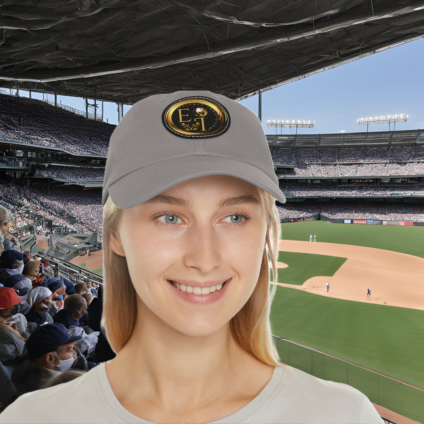 Grey EI Logo Hat | Neutral Elegance | EI Sports