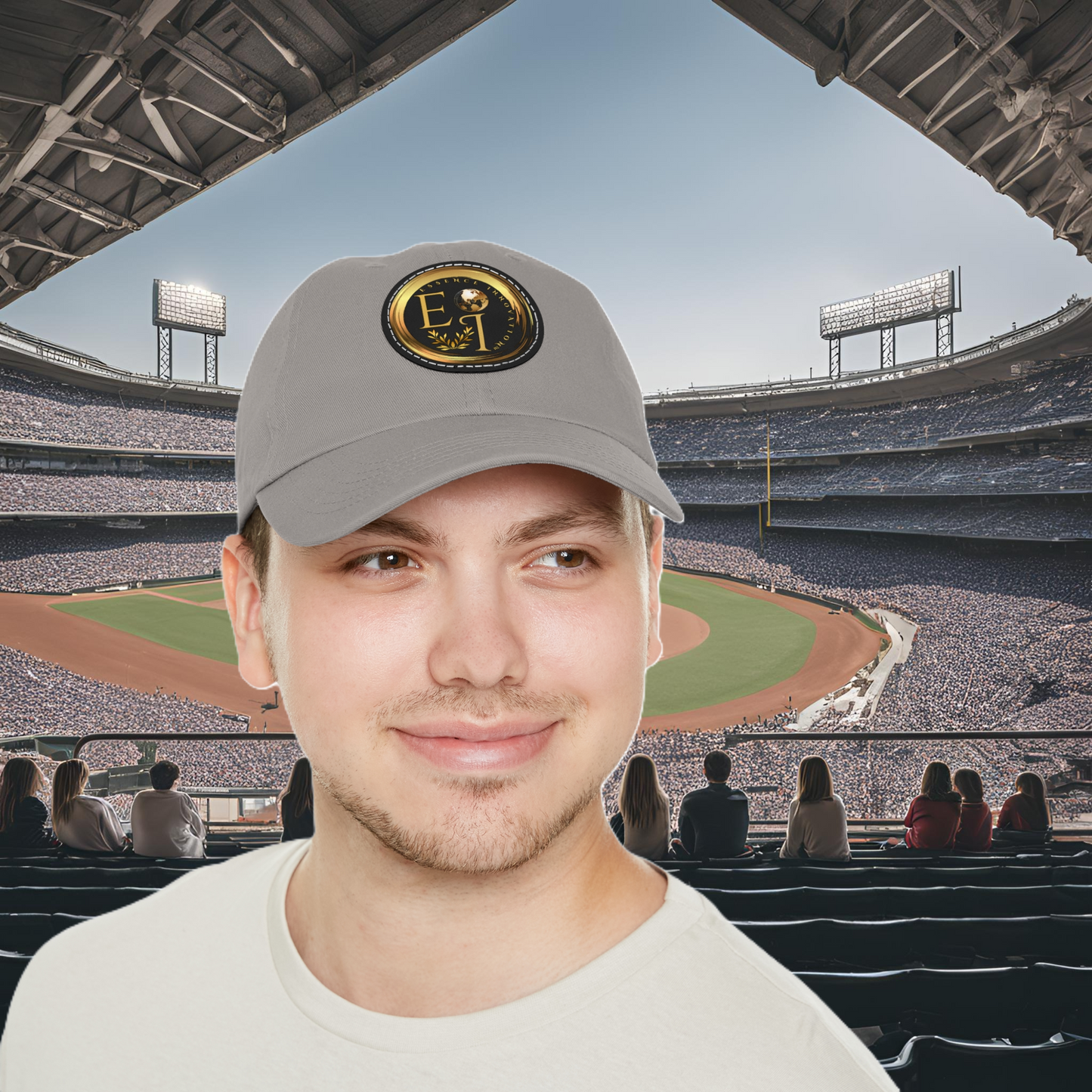 Grey EI Logo Hat | Neutral Elegance | EI Sports