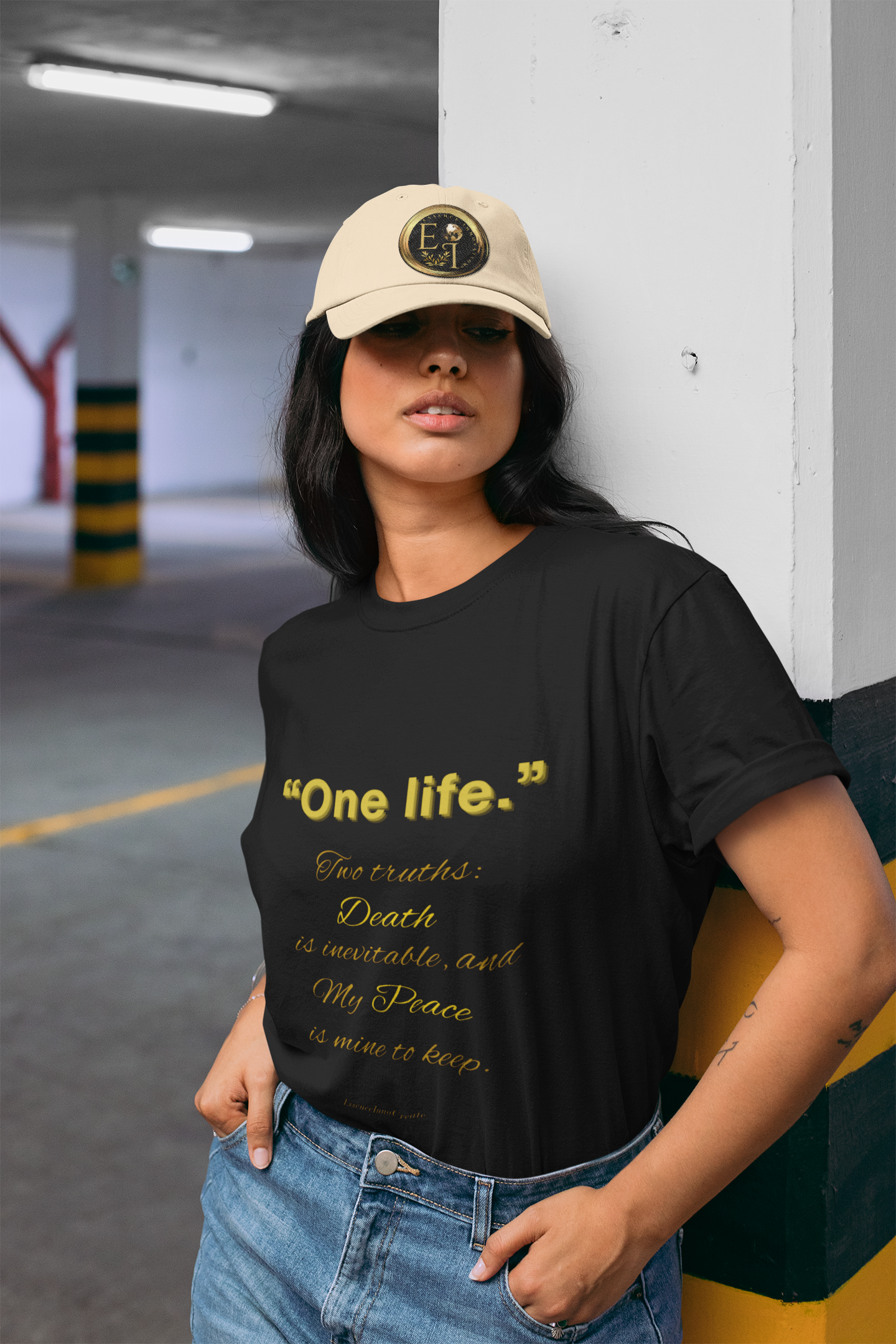 One Life Tee in Black – Empowering Minimalist Streetwear