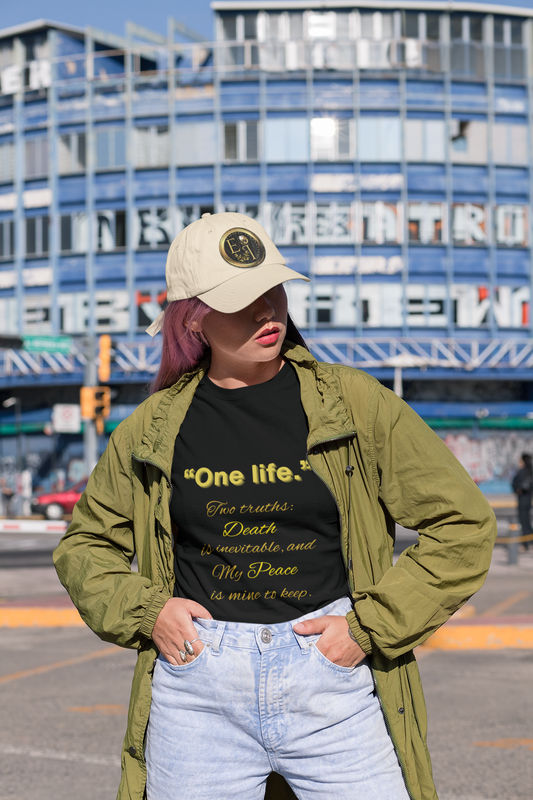 One Life Tee in Black – Empowering Minimalist Streetwear