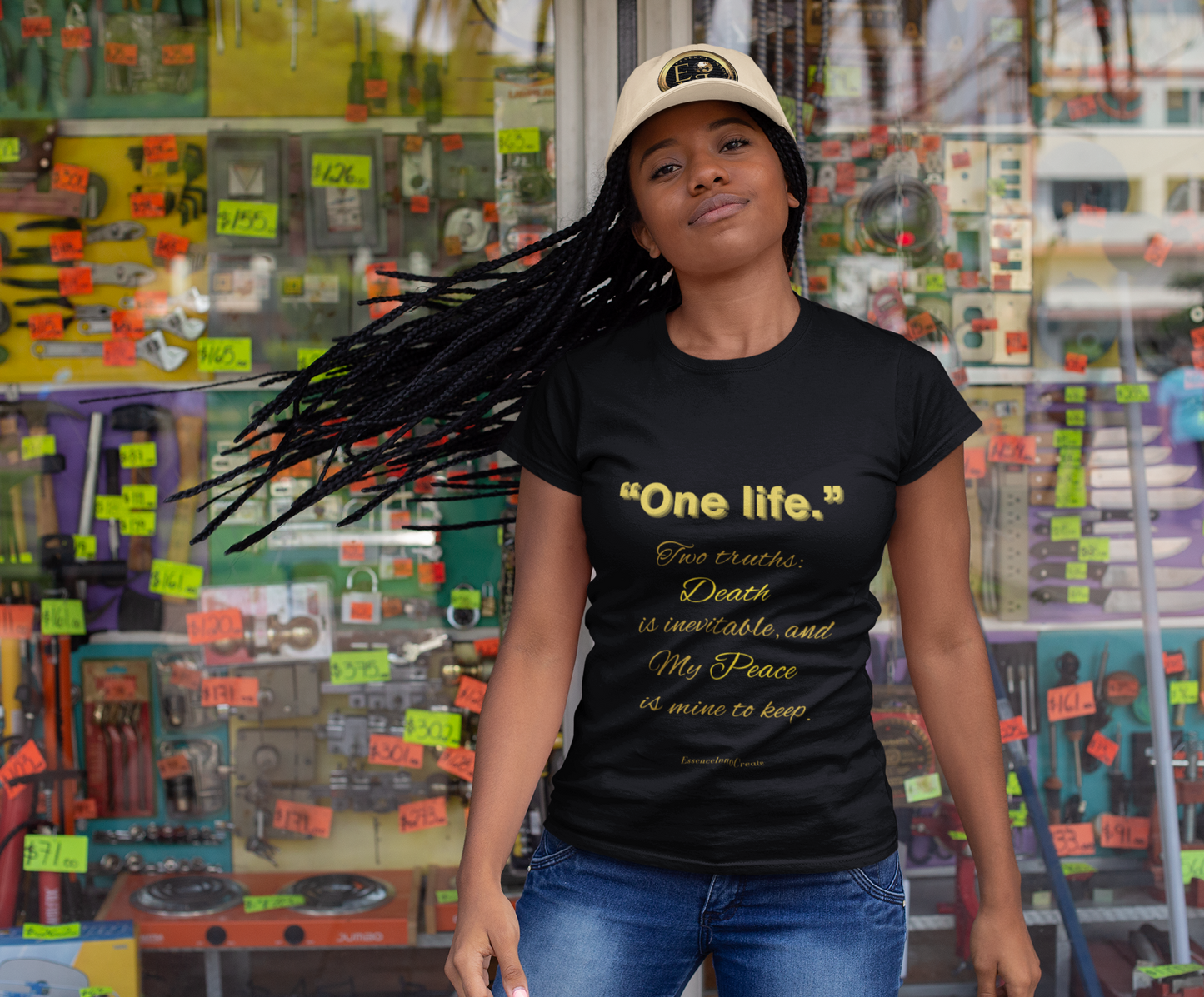 One Life Tee in Black – Empowering Minimalist Streetwear