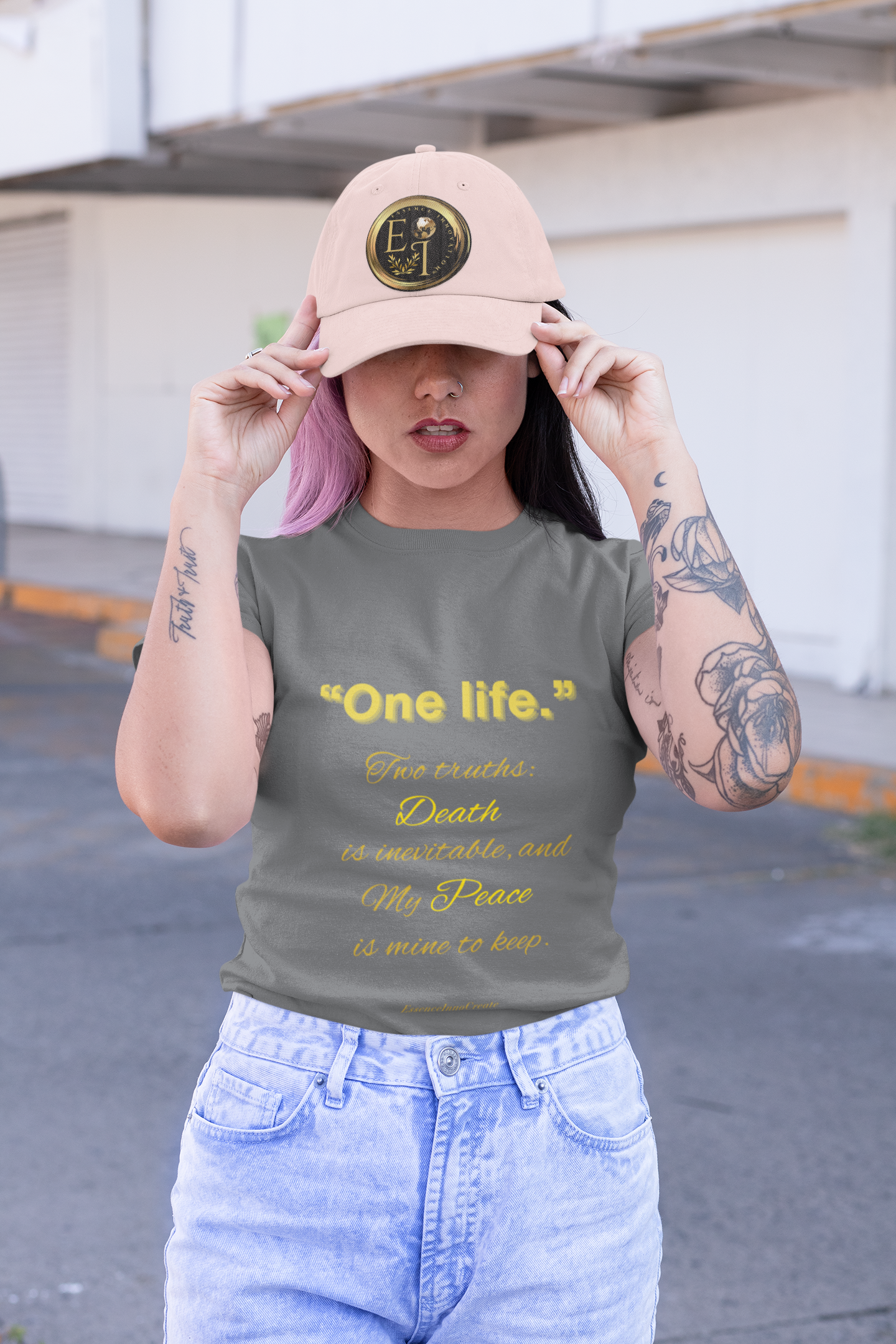 One Life Tee in Charcoal – Purpose-Driven Streetwear | EI Fashion