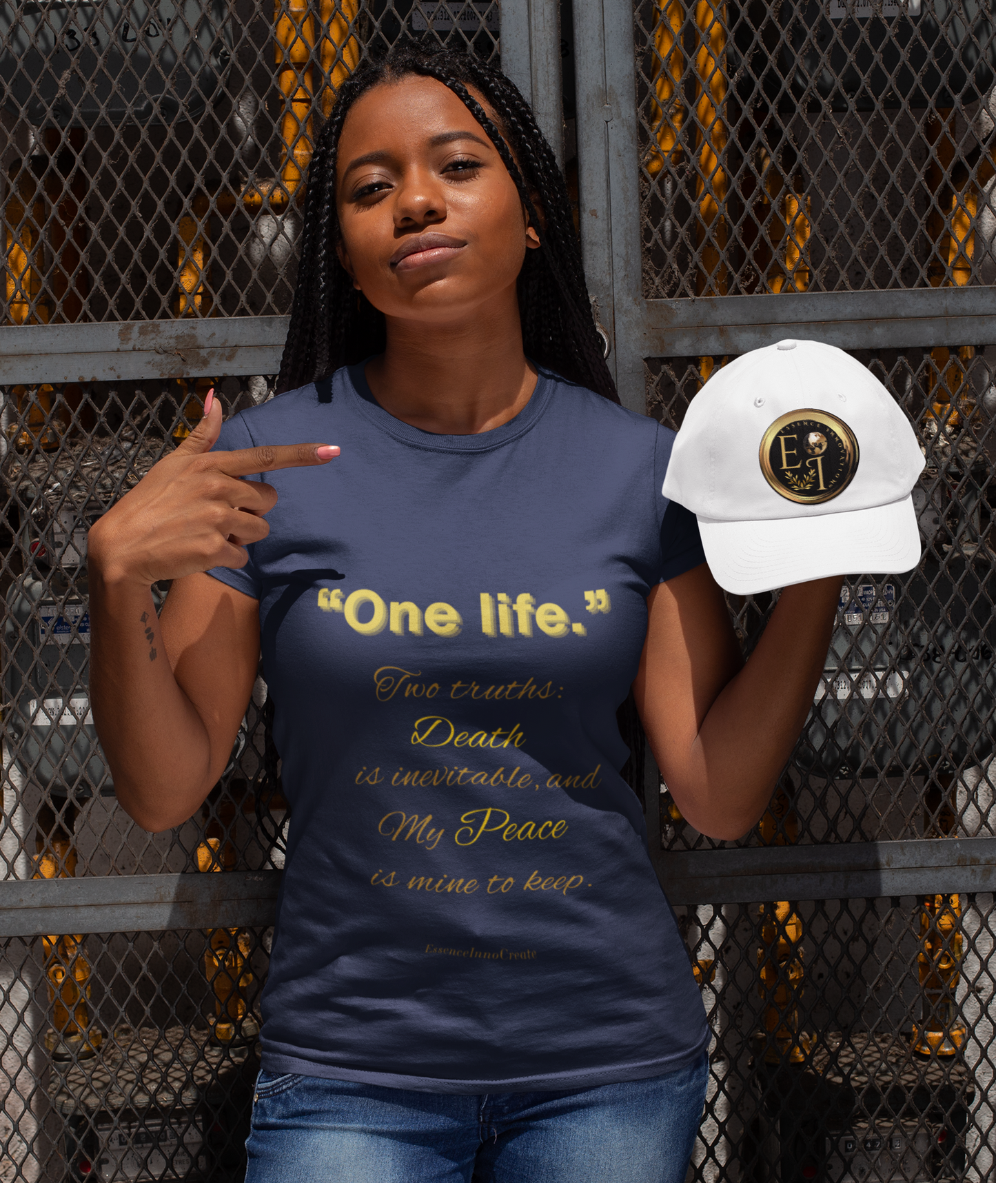 One Life Tee in Navy – Timeless Motivational Tee | EI Fashion
