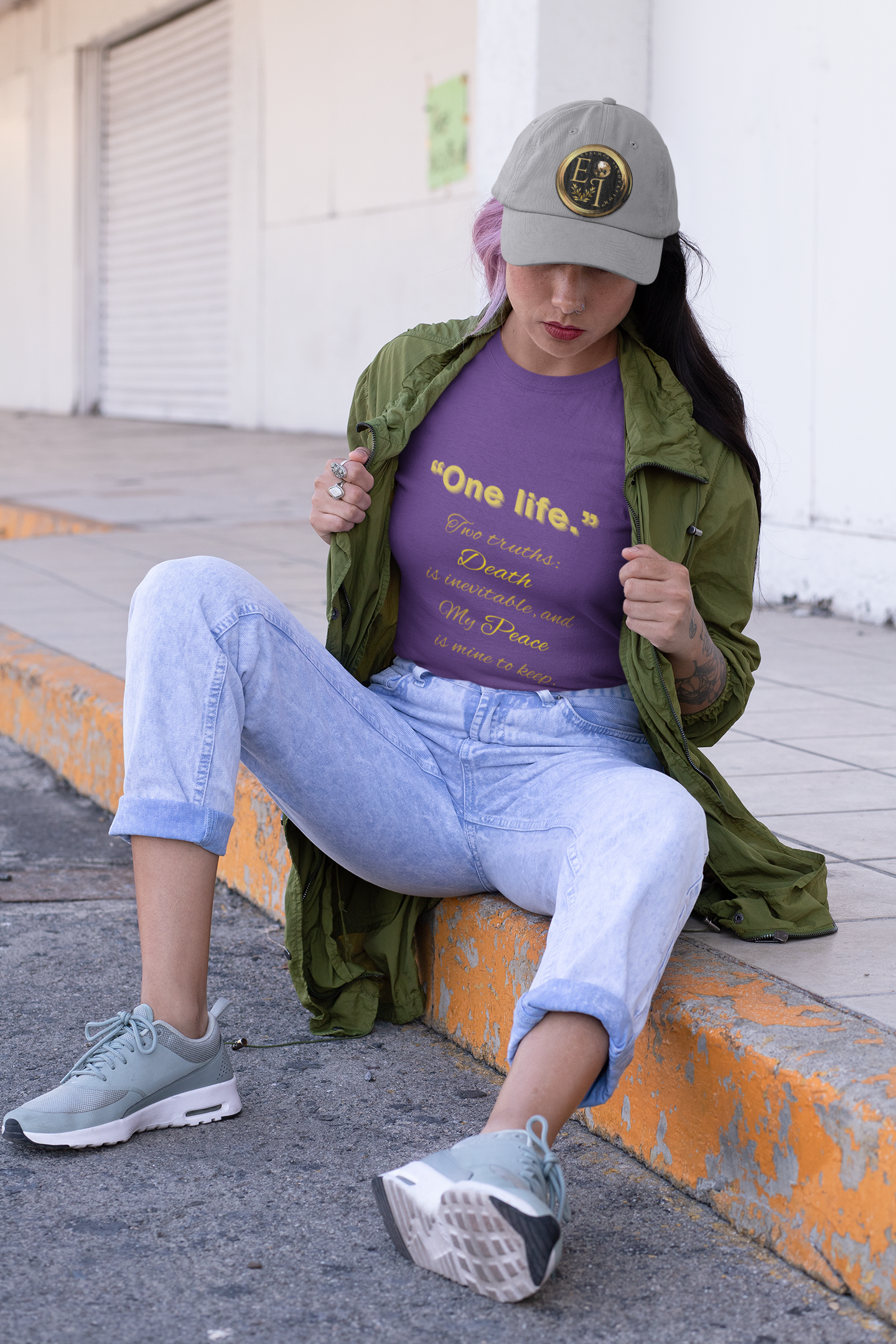 One Life Tee in Purple – Regal Motivational Tee | EI Fashion