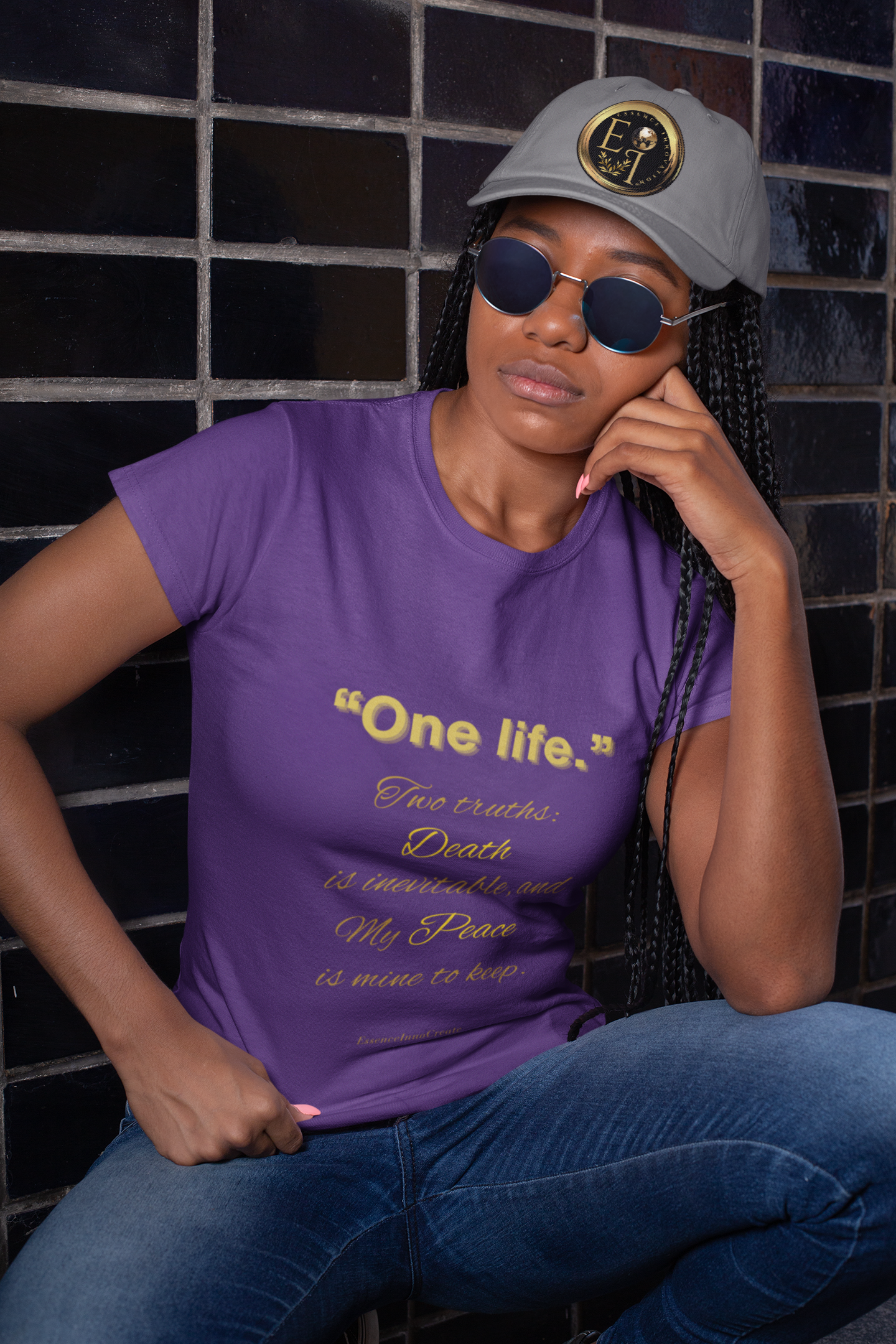 One Life Tee in Purple – Regal Motivational Tee | EI Fashion