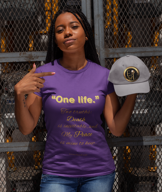 One Life Tee in Purple – Regal Motivational Tee | EI Fashion