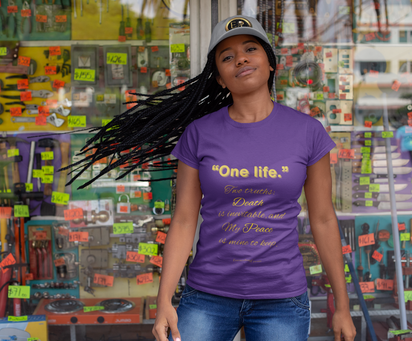 One Life Tee in Purple – Regal Motivational Tee | EI Fashion