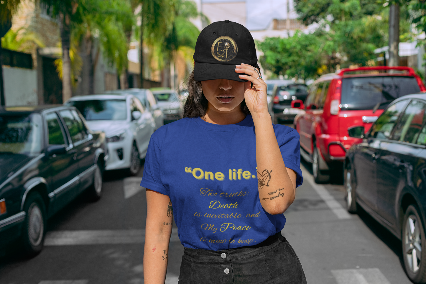 One Life Tee in Royal – Bold Motivational Streetwear | EI Fashion