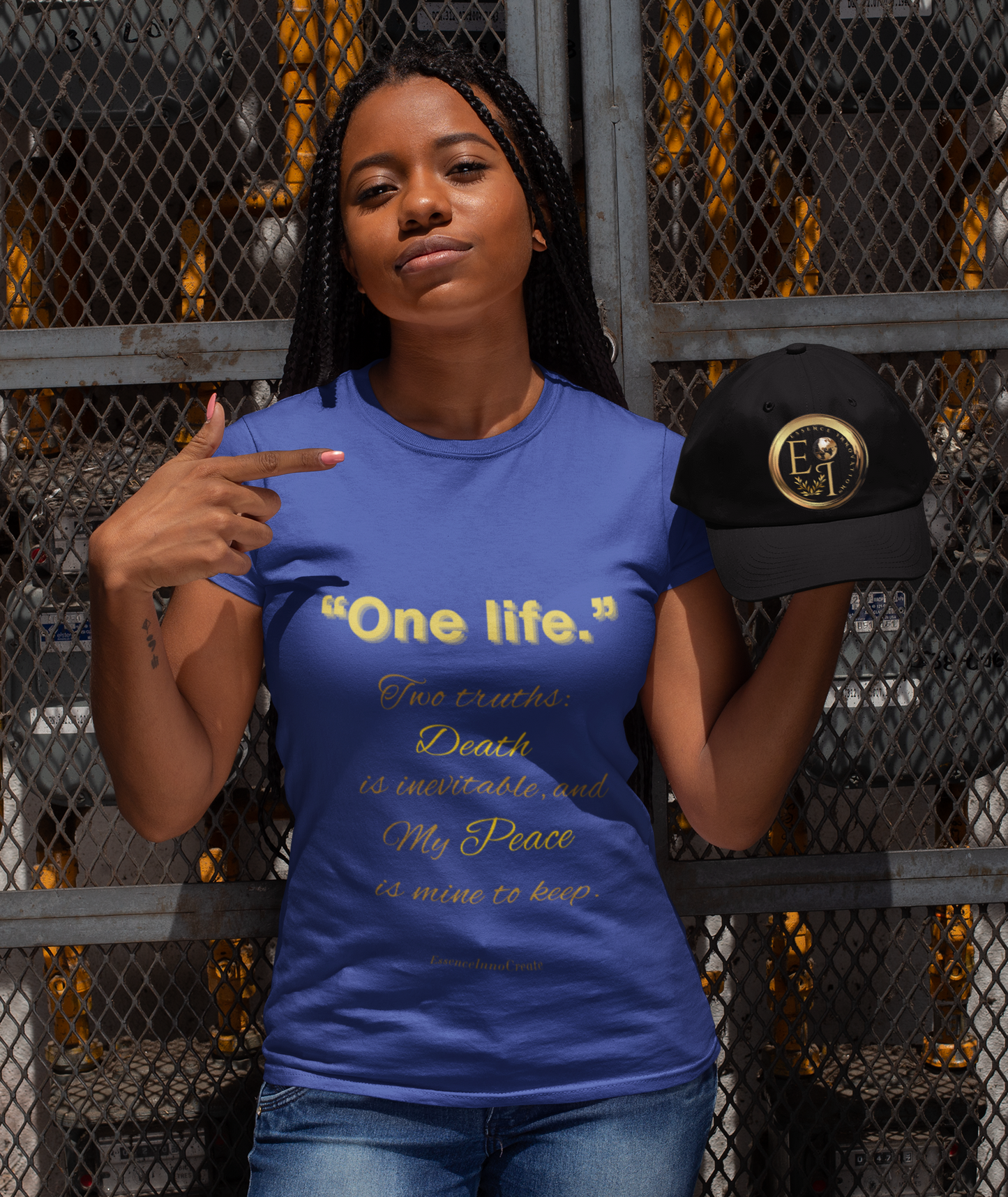 One Life Tee in Royal – Bold Motivational Streetwear | EI Fashion