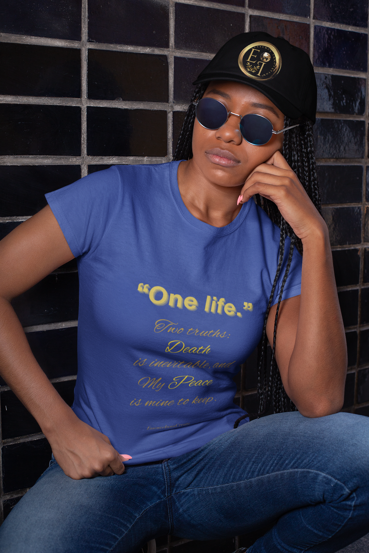 One Life Tee in Royal – Bold Motivational Streetwear | EI Fashion