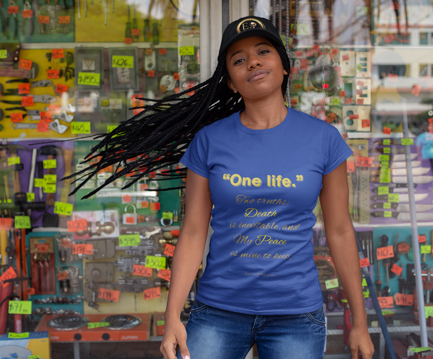 One Life Tee in Royal – Bold Motivational Streetwear | EI Fashion