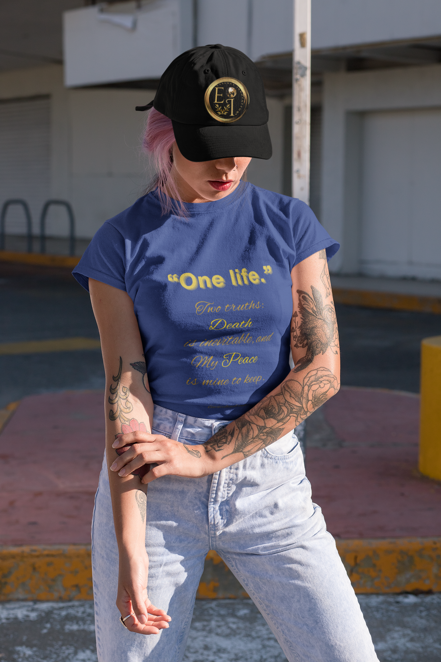 One Life Tee in Royal – Bold Motivational Streetwear | EI Fashion