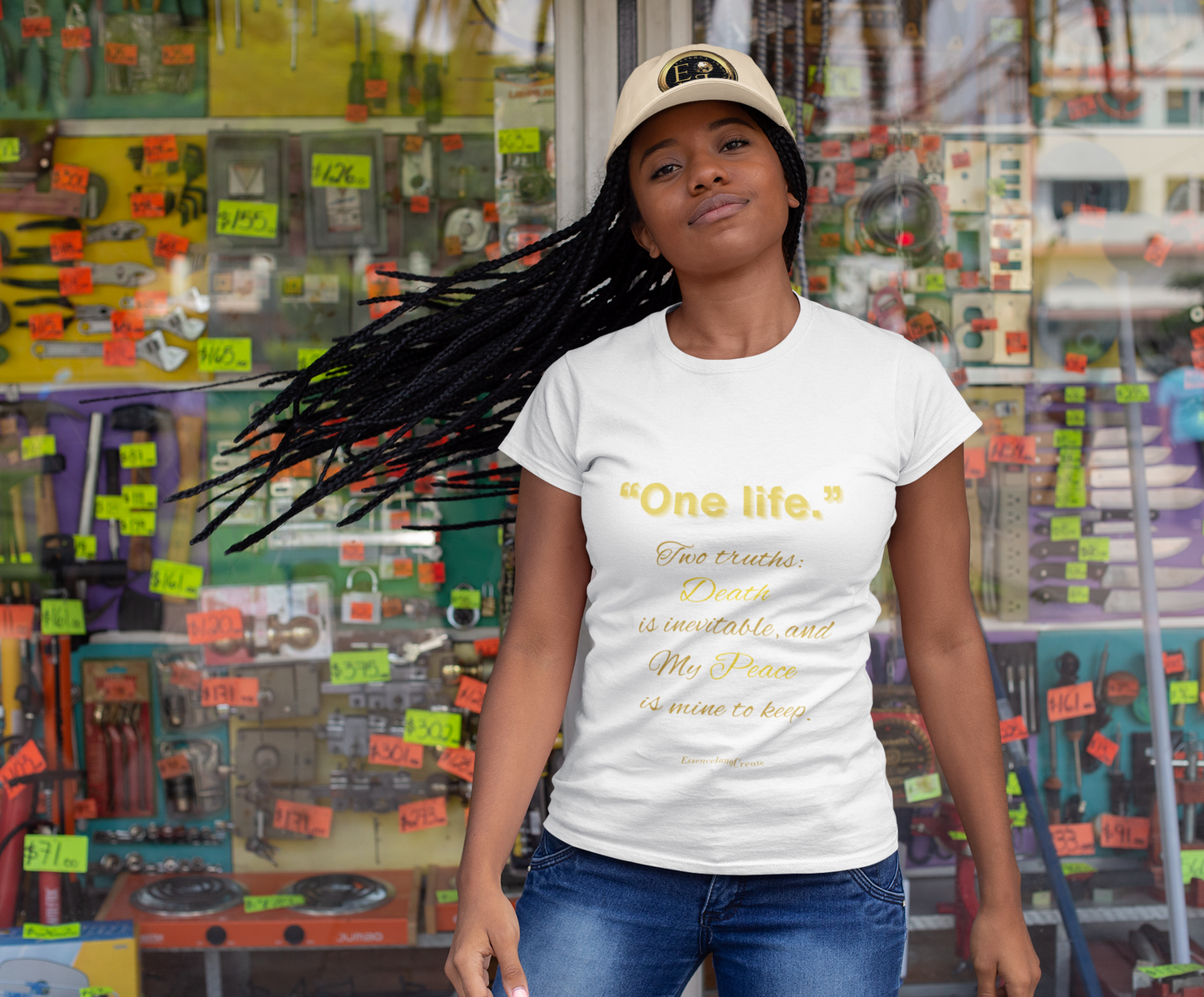One Life Tee in White – Inspirational Softstyle Tee | EI Fashion