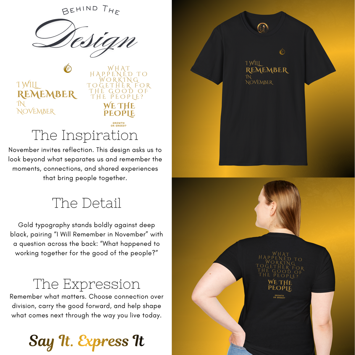 Quiet Resolve Statement T-Shirt – Reflective Graphic Tee