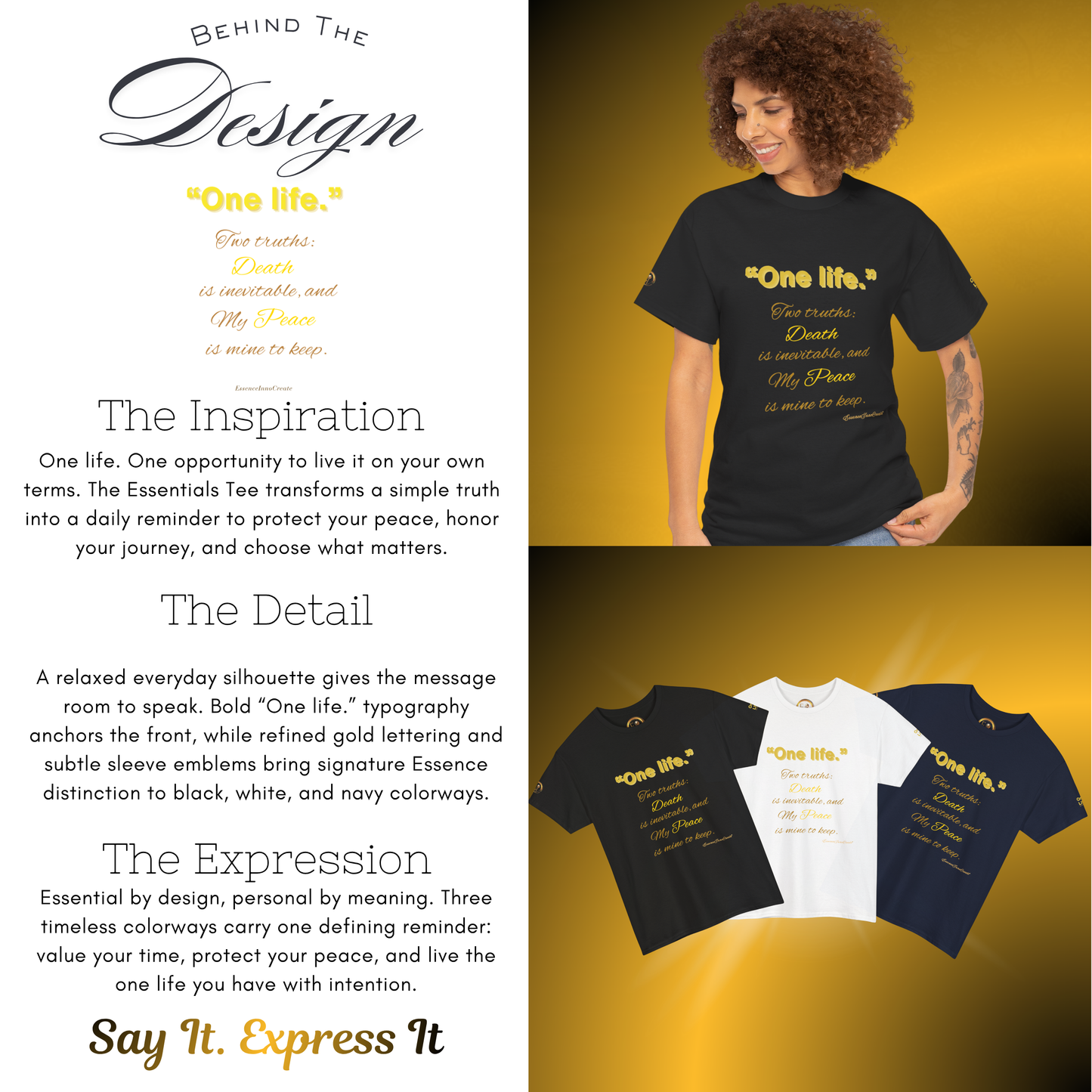 One Life Two Truths Tee – Minimal Quote Graphic T-Shirt