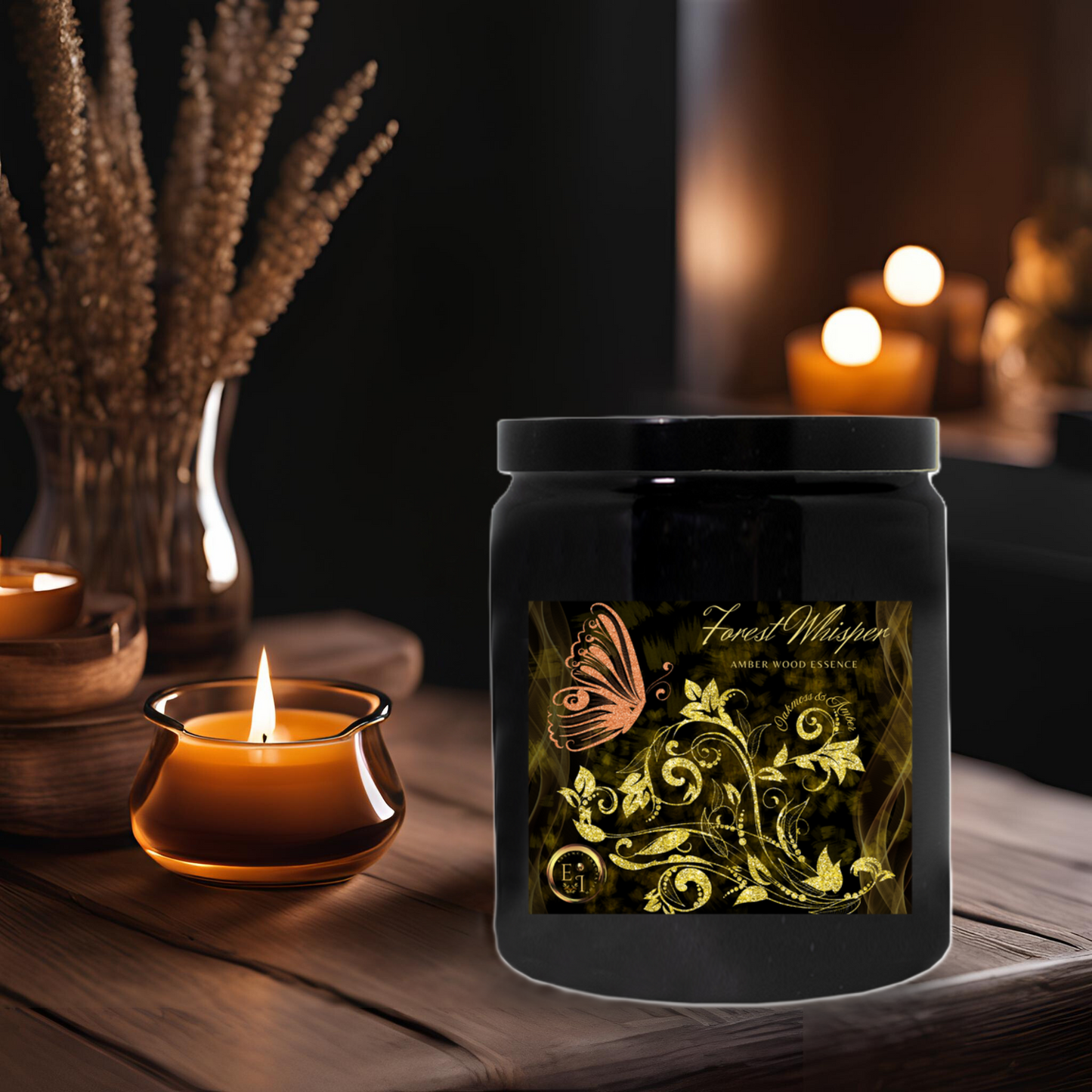 Forest Whisper Amber Wood Essence | Oakmoss + Amber | Ceramic Candle